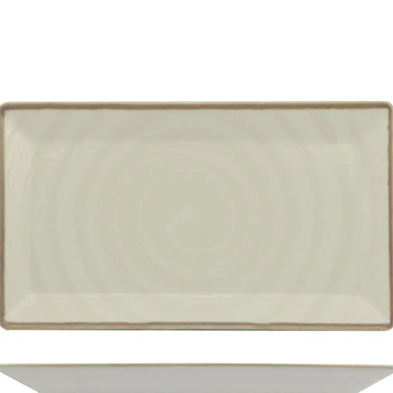 29x17.5 cm - Saturnia Vortex Piatto Vassoio Rettangolare In Porcellana - Set 6 Pz