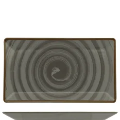 26x15 cm - Saturnia Vortex Piatto Vassoio Rettangolare In Porcellana - Set 10 Pz