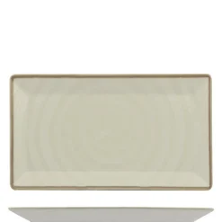 26x15 cm - Saturnia Vortex Piatto Vassoio Rettangolare In Porcellana - Set 10 Pz