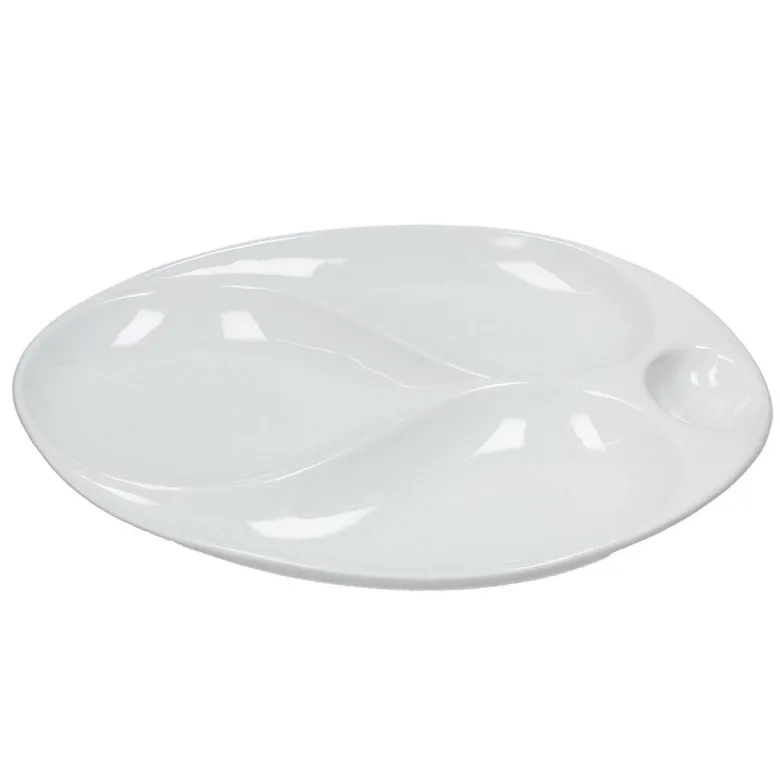 34.5 x 29 cm - Tognana Gourmet Piatto Presentazione 4 Scomparti In Porcellana Set 2 Pz