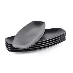 29.5x12.5 cm - Tognana Jap Piatto Vassoio Rettangolare In Stoneware - Set 6 Pz
