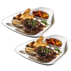 30.9x28.8 cm - Villeroy & Boch BBQ Passion Piatto Bistecca In Porcellana - Set 2 Pz