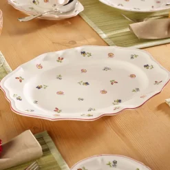 36.70x26.40 cm - Villeroy & Boch Petite Fleur Vassoio Piatto Presentazione In Porcellana Premium