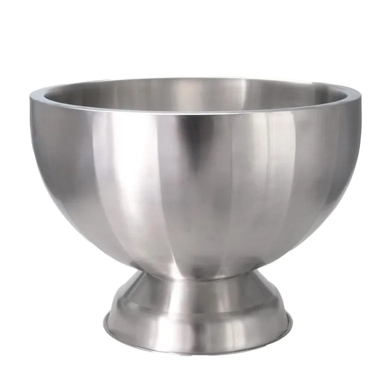 Ø37 x H.27 cm - Albero shop Portofino Double Wall Satin Steel Bottle Holder