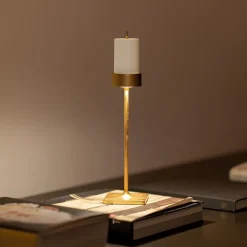 8.7 x H.30.6 cm - Zafferano Perpetua Midi Lampada Da Tavolo Dimmerabile In Alluminio