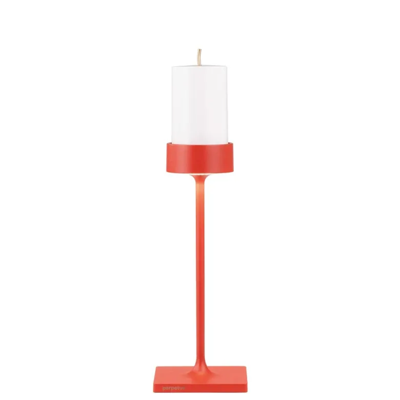 8.7 x H.30.6 cm - Zafferano Perpetua Midi Lampada Da Tavolo Dimmerabile In Alluminio