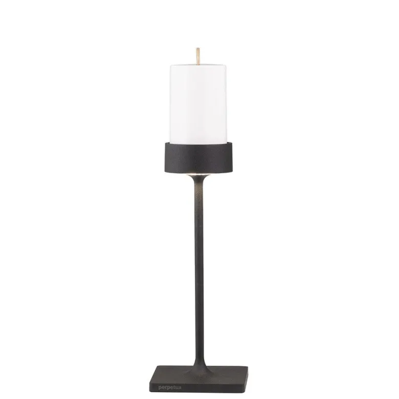 8.7 x H.30.6 cm - Zafferano Perpetua Midi Lampada Da Tavolo Dimmerabile In Alluminio