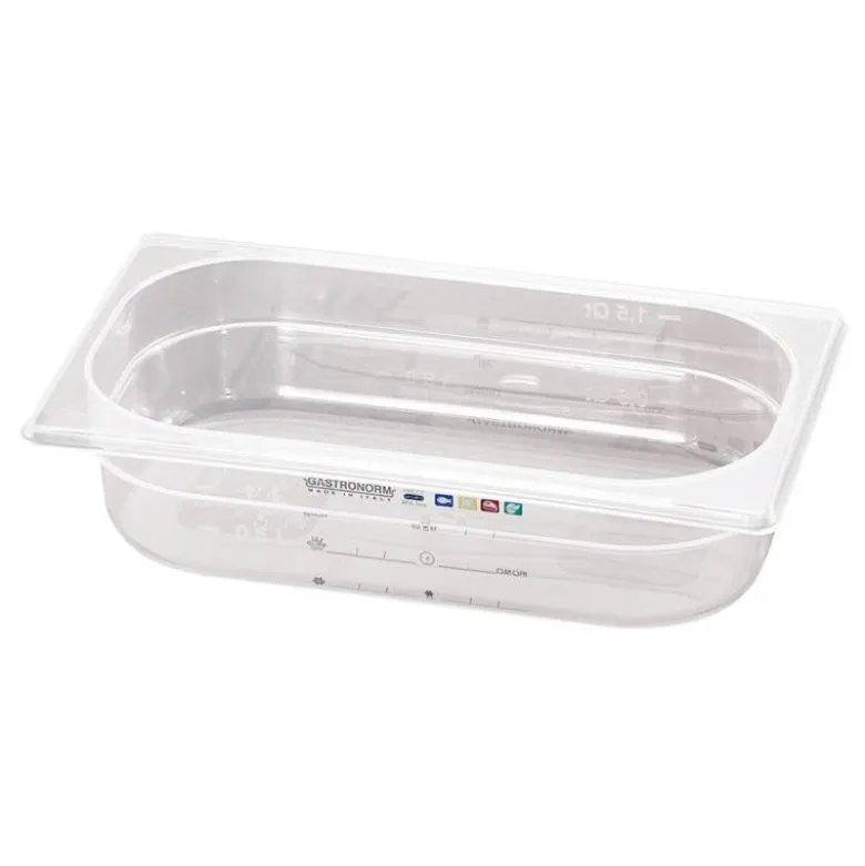 26.4 x 16.2 x H 10 cm - Paderno GN Series 15100 Bacinella GN 1/4 In Polipropilene