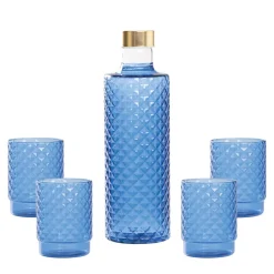 Zafferano Isolano Set Bicchieri e Bottiglia In Vetro Borosilicato - Set 5 Pz