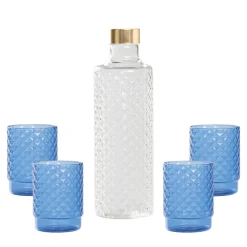 Zafferano Isolano Set Bicchieri e Bottiglia In Vetro Borosilicato - Set 5 Pz
