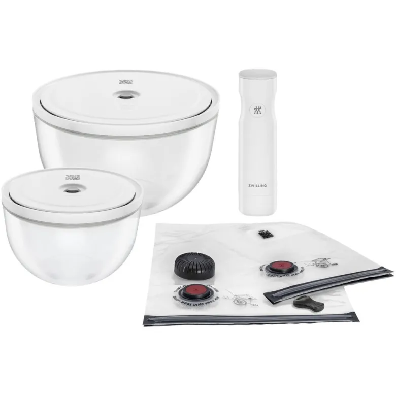 Zwilling Fresh & Save Kit Sottovuoto Con Contenitori In Vetro e Pompetta Per Sottovuoto - Set 9 Pz