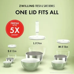Zwilling Fresh & Save Kit Sottovuoto Con Contenitori In Vetro e Pompetta Per Sottovuoto - Set 9 Pz