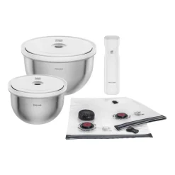 Zwilling Fresh & Save Kit Sottovuoto Con Contenitori In Acciaio e Pompetta Per Sottovuoto - Set 9 Pz